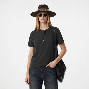 T-shirt décontracté à col rond et manches courtes pour homme, style <span class=keywords><strong>Old</strong></span> Money, couleur unie, nouvelle collection été, coupe ample rétro américaine, personnalisation du logo - Product Image 3
