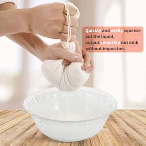 Sacs filtrants en coton à mailles fines réutilisables pour le thé, le lait, le café, le fromage, le lait de noix - Product Image 1
