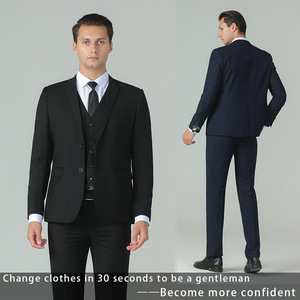 <span class=keywords><strong>Costume</strong></span> <span class=keywords><strong>Homme</strong></span> Grande <span class=keywords><strong>Taille</strong></span> de Haute Qualité pour Mariage et Cérémonie – Ensemble 3 Pièces Slim Formel pour Hommes - Product Image 2