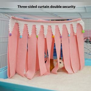 Dulaohan Vente directe usine Nouveau abri triangulaire <span class=keywords><strong>à</strong></span> pompon pour animaux de compagnie (hamsters, lapins, cochons d'Inde, cavies) avec bouton - Product Image 3