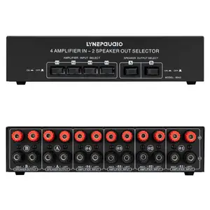 4 in 2 out 300W Power Amplifiers Sound Equipment Audio Switcher Speaker Switch Splitter Sound Quality Without Loss