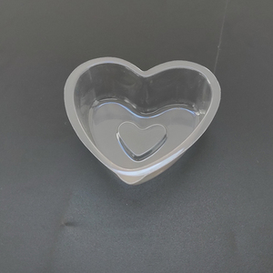 Plateau jetable en plastique transparent, forme de cœur, pour nourriture, chocolat, 50 unités - Product Image 2