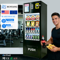 Distributeur automatique de boissons gazeuses RUNYANG personnalisé pour aliments et boissons, distributeur automatique de nourriture et de boissons avec paiement en espèces