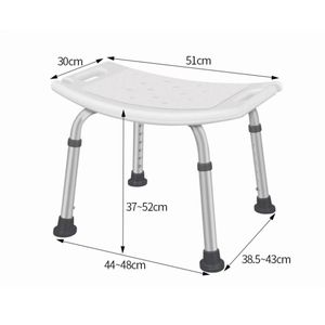 Shower Chair With <b>Backrest</b> Aluminum Alloy 250 Kg Capacity For Elderly Bathroom Safety Equipment - Product Image 3
