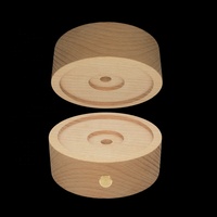 Veilleuse LED moderne à interrupteur tactile en cristal, base en bois de hêtre finement sculpté, éclairage intelligent pour la maison, salon, usage résidentiel, intensité réglable
