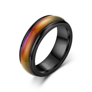 Wholesale 6mm Titanium Stainless Steel Gradient Ramp Temperature Mood <b>Ring</b> Color Change Men Women Fashion Jewelry <b>Rings</b> - Product Image 5