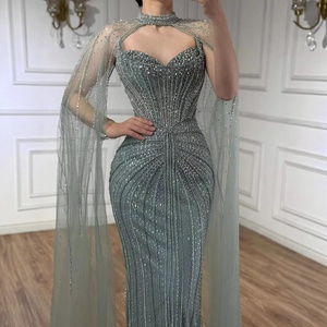Abito da sera a sirena Serene Hill LA72811C color caramello con perline, due pezzi, 2026, elegante abito da festa con mantella <span class=keywords><strong>in</strong></span> <span class=keywords><strong>tulle</strong></span> - Product Image 6
