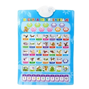 Jinming niños plástico Inglés <span class=keywords><strong>y</strong></span> <span class=keywords><strong>Español</strong></span> aprendizaje juguete doble cara voz pared gráfico AL016738 - Product Image 1