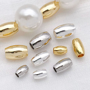 ลูกปัดโลหะผสมสังกะสีชุบทองชุบเงินรูใหญ่สำหรับทำเครื่องประดับ DIY ขนาด 10 มม. รูปทรงวงรี - Product Image 3