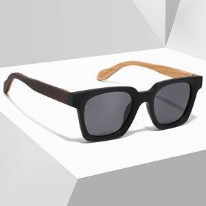 2025 crème solaire à la mode lunettes de soleil carré en plastique soutenu unisexe lunettes de soleil logo personnalisé polarisé bois bambou lunettes de soleil - Product Image 4