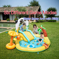 Piscine gonflable extérieure en PVC à thème panda, très populaire, pour enfants, usage domestique, piscine de jeu, piscine combinée extérieure avec toboggan et pulvérisation pour cour