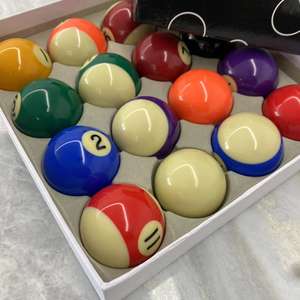 Ensemble de boules de billard de taille réglementaire de 2 à 1/4 pouces complet 16 boules ensemble de boules de billard en résine de style américain accessoires de table de billard - Product Image 4