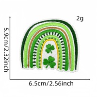 Nouveau chaud vert clair fer sur brodé St Patrick Day arc-en-ciel chapeau coeur trèfle à quatre feuilles Patch pour T-shirt Hoodies