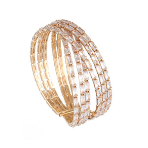 Neues Schmuckstück Zirkon-Stahldraht Elastisches Armband Sechs Reihen Kreuz Elegantes Modisches Brautschmuck <span class=keywords><strong>B327</strong></span> - Product Image 5