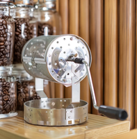 Torréfacteur manuel en acier inoxydable à manivelle, machine à torréfier les grains de café, gril portable pour la maison, le camping et l'extérieur