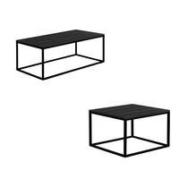Table d'appoint moderne nordique meubles de maison Table basse creuse en bois de fer noir table d'appoint