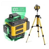 Niveau laser rotatif automatique à 360 degrés, 4D numérique, 16 lignes vertes, 5 lignes, auto-nivelant avec trépied, bâton, bricolage