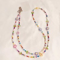 Correa de Muñeca Universal para Mujer con Cadena Larga de Moda, Clip para Teléfono Móvil, Cordón de Cuerda Tejida con Flor de Margarita