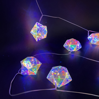 Guirlande lumineuse étoile irisée, décoration de sapin de Noël, lumières féériques LED, guirlande de 10 étoiles, décorations de fêtes, décoration de fenêtre et de mur