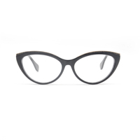 Gafas Ópticas de Ojo de Gato para Mujer, Montura Completa de Acetato y Lentes de PC para Uso Diario