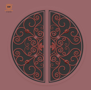 Fenêtres en fer forgé de bonne qualité KHP, style français, antivol, sécurité, fabrication artisanale, détails exquis, imperméables pour grand appartement - Product Image 6