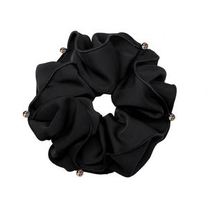 Nouveaux chouchous élégants pour femmes avec strass, en satin, grands et volumineux, pour coiffures chignon, accessoires capillaires tendance - Product Image 1
