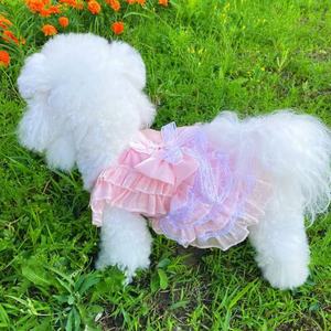 Pet <b>Clothes</b> For Dogs <b>Princess</b> Lace Skirt Sweet Pink Spring Style Decorative Small Medium Size - Product Image 3