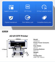 Popular máquina de impresión fácil UV DTF impresora plotter A3 UV pegatinas impresora de impresión con laminador para pequeñas empresas