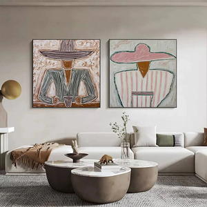 Portrait Set of Wall Art Modern Still Life Painting Hand Painted Oil Painting Decorative Home Decor Gift for Housewarming - Product Image 2