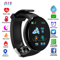 Precio de fábrica D18 Smartwatch Digital Sport Impermeable Android Pulsera Ritmo cardíaco Rastreador de sueño Función de llamada de respuesta IP67