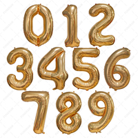 Fourniture de ballons ballons en aluminium numérotés de 40 pouces pour la décoration de cadeaux de fête d'anniversaire ballons gonflables ballons en aluminium numérotés en or d'Italie