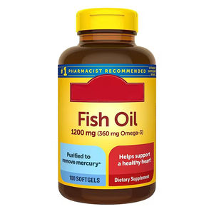 Cápsulas de Aceite de Pescado Omega 3, 1000 mg, 100 Cápsulas Blandas, Marca Omega, OEM ODM Original, para la Salud del Corazón - Product Image 1