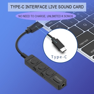 Adaptateur de carte son en direct USB 2 canaux, streaming, dispositif de modification de la voix, microphone chantant, interface audio pour diffusion en continu - Product Image 2