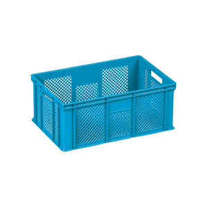 Caisse en plastique perforée KE 300, en HDPE vierge, robuste, empilable, pour le stockage industriel, l'agriculture et la récolte - Product Image 1