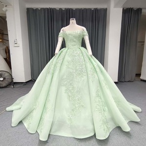 Vestido de Quinceañera Lsany256 Verde Princesa, Vestidos de 16 Años con Apliques de Flores, Cuentas de Cristal y Tul, Vestidos de Fiesta Jancember - Product Image 3