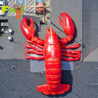 Modèle de homard gonflable géant / Grand écrevisse gonflable rouge / Langouste gonflable pour la décoration publicitaire en extérieur