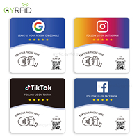 Carte NFC personnalisée de 10 cm pour les avis Google et autocollant en acrylique pour les réseaux sociaux pour les entreprises intelligentes