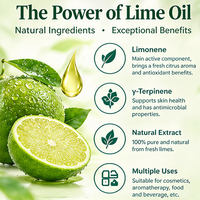 Huile essentielle de citron vert 100% pure et naturelle, qualité cosmétique biologique, huile de citron vert pour les soins des cheveux et du corps, massage, marque privée
