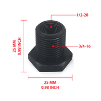 Adaptador de Rosca para Filtro de Aleación de Aluminio 6061 Anodizado en Negro 1/2-28 3/4-16, Mecanizado de Precisión CNC/EDM para Filtro de Motor Automotriz