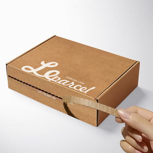 Boîte d'expédition en carton avec fermeture éclair personnalisée, boîte en kraft pliable avec fermeture éclair adhésive pour produits commerciaux - Product Image 6