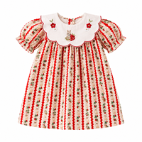 Nouvelle Collection Été 2026 : Robe de Princesse pour Filles avec Col Floral, Broderie Lapin et Manches Bouffantes