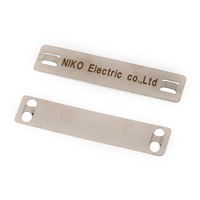 Neue Edelstahl 100mm Lösbare Elektrische Kabelmarkierungsplatte mit Metallischem Glanz und Selbstverriegelndem Kabelbinder