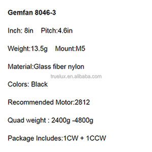 Drone linh kiện cho gemfan 8046 cánh quạt 2CW + 2ccw 8in inch <span class=keywords><strong>3</strong></span> lưỡi 4.6in Pitch sợi thủy tinh Nylon M5 núi UAV phụ tùng - Product Image 6
