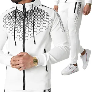 Topshow Teamwin定制商标锻炼批发有机男士跳衣拉链两件套运动服套装