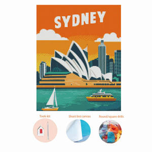 5D DIY dibujo <span class=keywords><strong>Simple</strong></span> <span class=keywords><strong>paisaje</strong></span> urbano Australia Sydney Opera House diamante pintura Kit <span class=keywords><strong>para</strong></span> niños regalo - Product Image 1