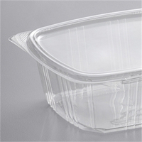 Conteneur en plastique transparent ovale de qualité alimentaire personnalisé, emballage en coquille pour aliments avec couvercle