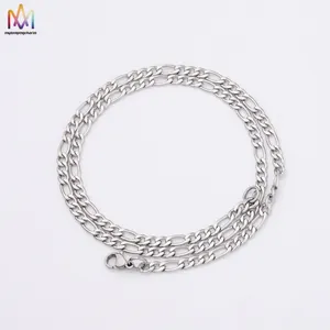 10 pièces 4MM Hiphop bijoux chaîne chandail chaîne Figaro chaîne en acier inoxydable pour Bracelet collier fabrication
