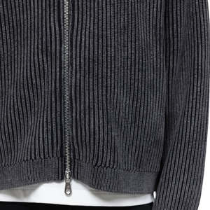 Maglione da <span class=keywords><strong>Uomo</strong></span> OEM Personalizzato Invernale Oversize Bicolore con Zip e Collo Alto, Cardigan in Maglia a Coste con Spalle Cadenti - Product Image 4
