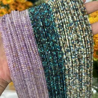 Vente en gros de perles à facettes en pierres précieuses de 3mm perles rondes en vrac en pierre à facettes naturelles pour la fabrication de bijoux