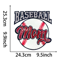 Patch thermocollant en chenille brodée de haute qualité, motif 'Big Baseball Mom' avec logo brodé à paillettes, pour vestes et sweats à capuche, en non-tissé, très demandé